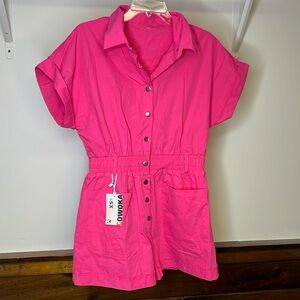 NWT Amazon Cowoka Pink Utility Romper- XS